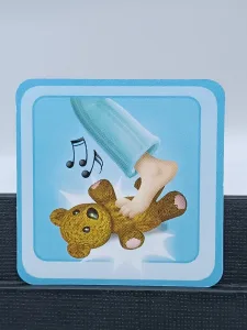 Article Grande carte "pied sur le nounours" - RÉVEILLE PAS PAPA Version grandes cartes